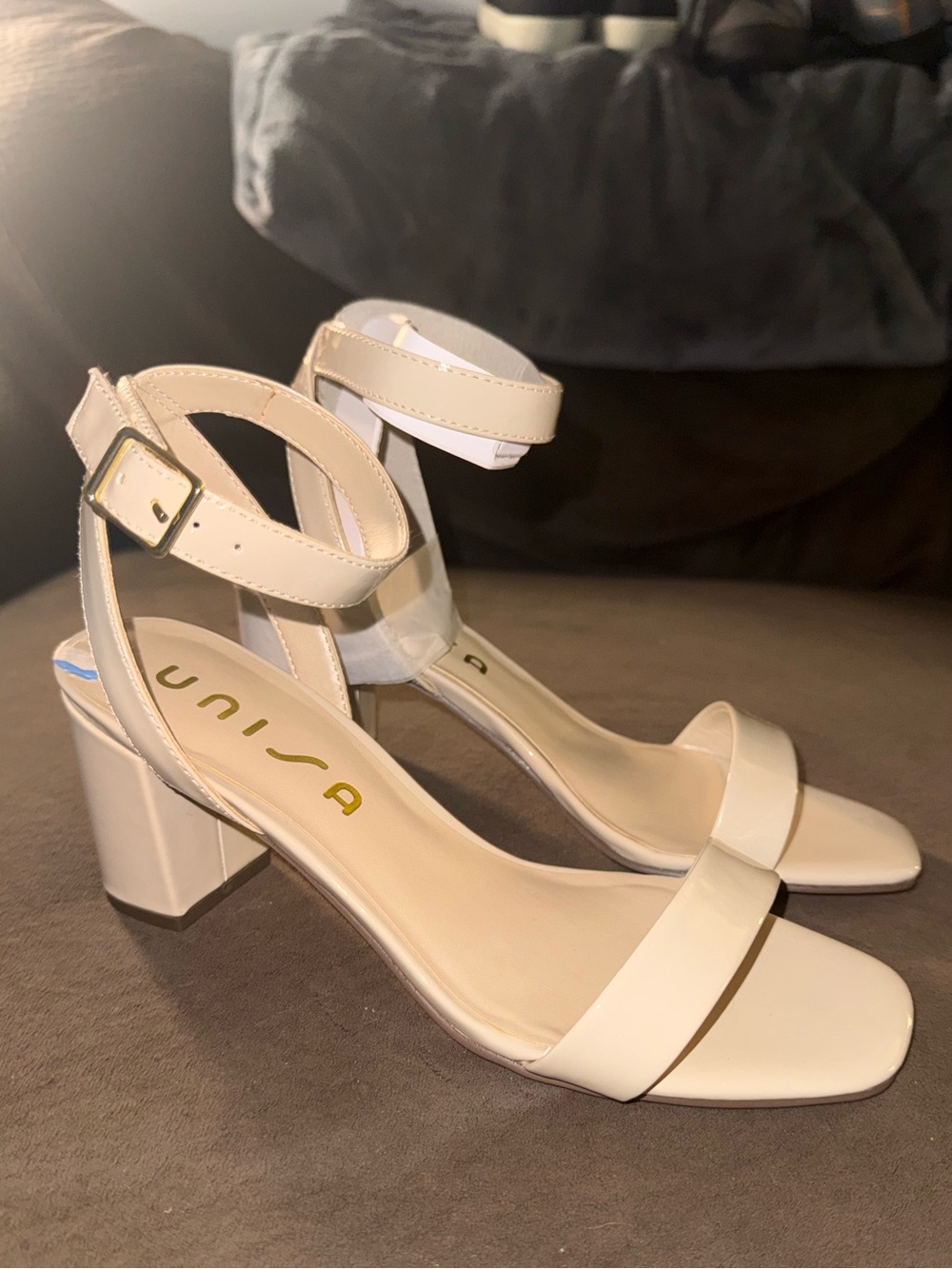NWT Nude block heel with strap